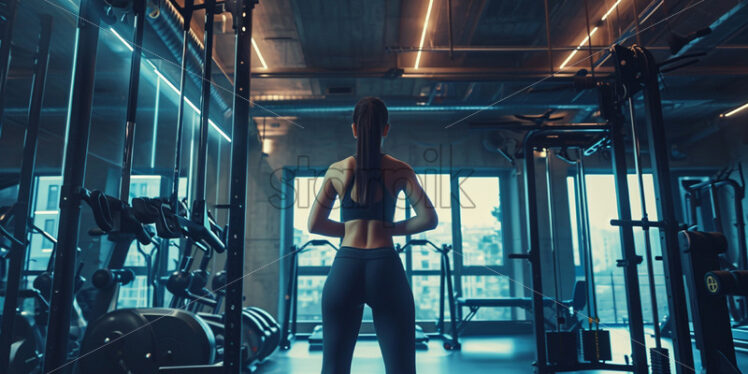 A girl who does sports in the gym - Starpik Stock