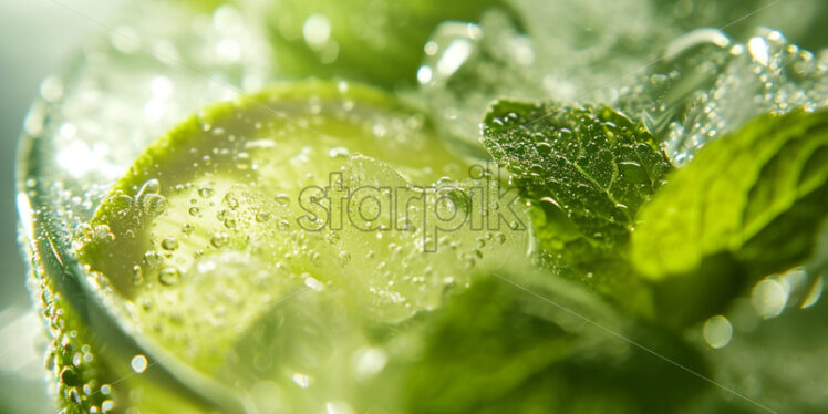 A glass of mojito seen close up - Starpik Stock