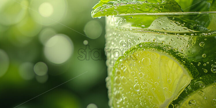 A glass of mojito seen close up - Starpik Stock