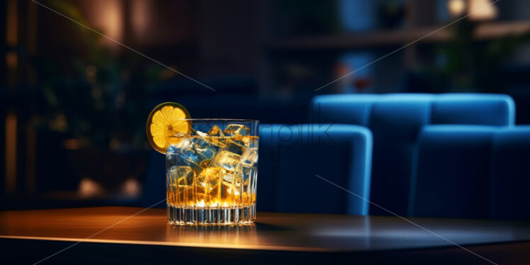 A glass of refreshing cocktail on a table - Starpik Stock