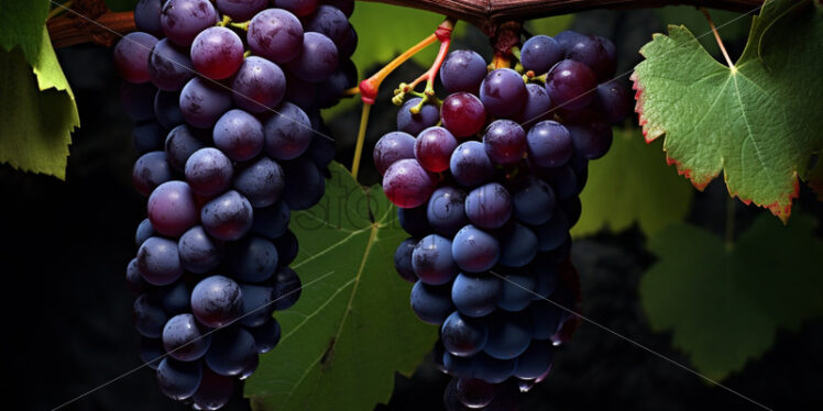 A grapevine laden with grapes. Abundance of grapes - Starpik Stock