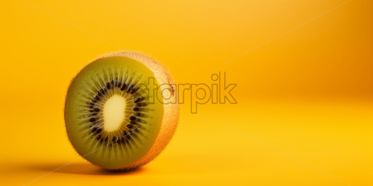 A kiwi on a yellow background - Starpik Stock