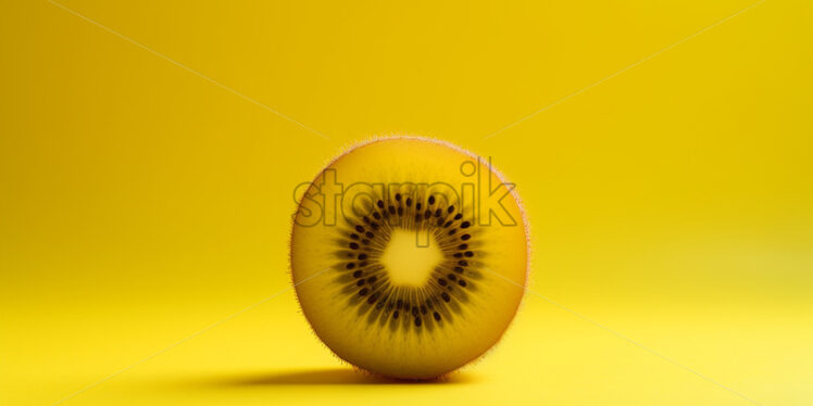 A kiwi on a yellow background - Starpik Stock