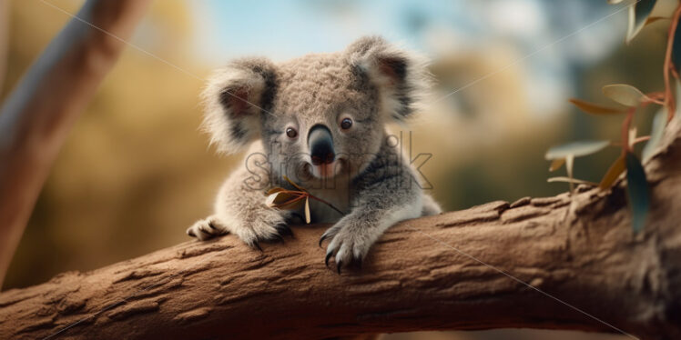 A koala bear on a tree branch - Starpik Stock