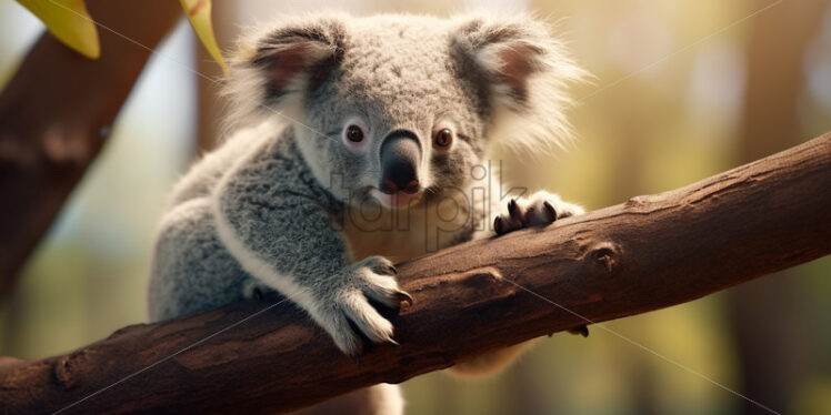 A koala bear on a tree branch - Starpik Stock