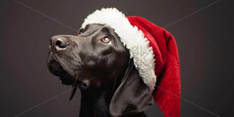 A labrador dog with a Santa hat - Starpik Stock