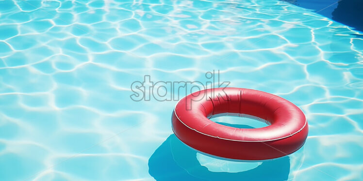 A lifebuoy floats in the pool - Starpik Stock