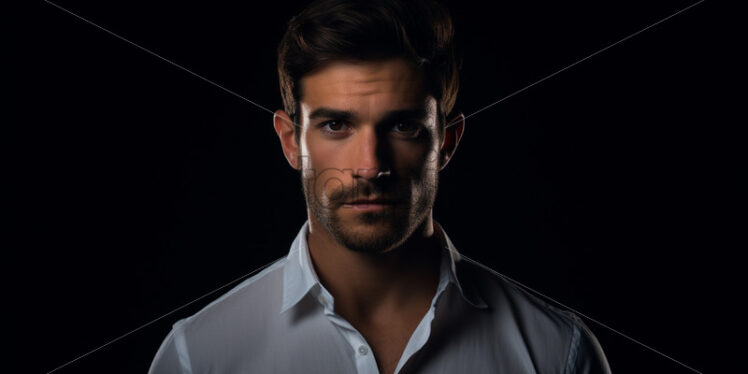 A male model on a black background - Starpik Stock