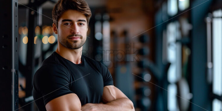 A male personal trainer at the gym - Starpik Stock