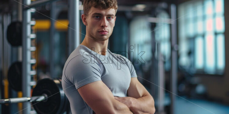 A male personal trainer at the gym - Starpik Stock