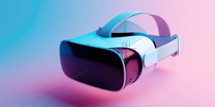 A minimalist VR headset, on pastel background - Starpik Stock