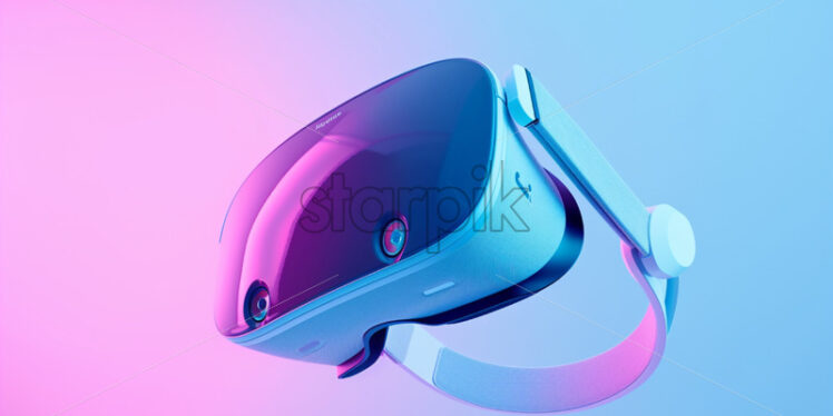 A minimalist VR headset, on pastel background - Starpik Stock