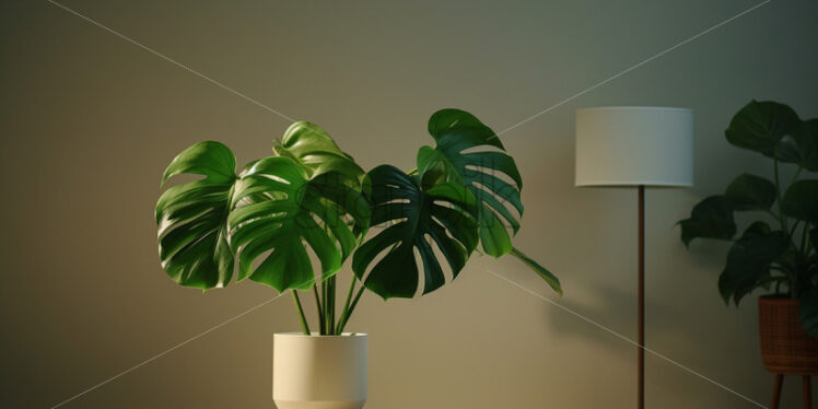 A monstera plant in a room - Starpik Stock