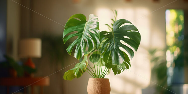 A monstera plant in a room - Starpik Stock