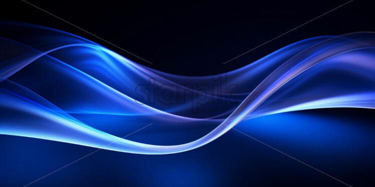 A neon blue background with abstract waves - Starpik Stock