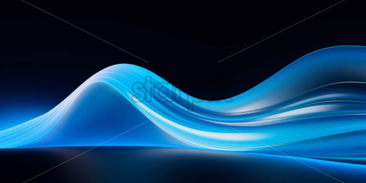 A neon blue background with abstract waves - Starpik Stock