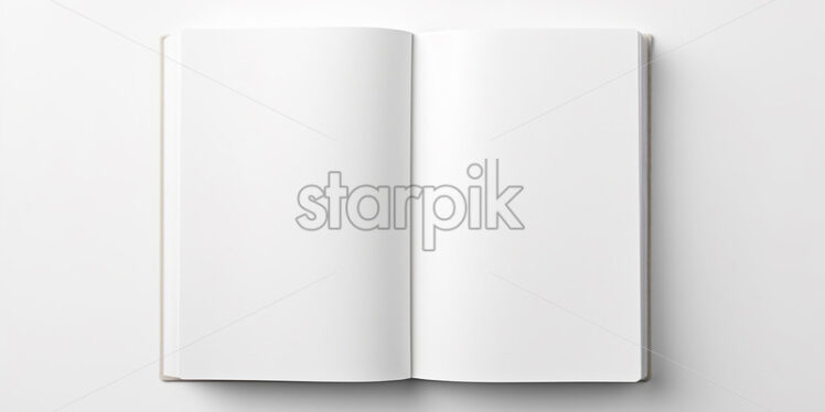 A notebook with white pages top view - Starpik Stock