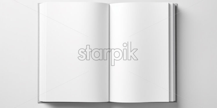 A notebook with white pages top view - Starpik Stock