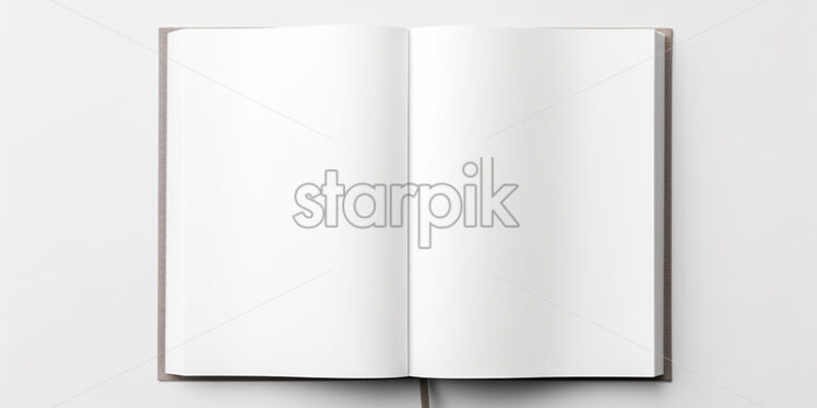 A notebook with white pages top view - Starpik Stock