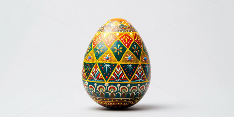 A painted Easter egg on a white background - Starpik Stock