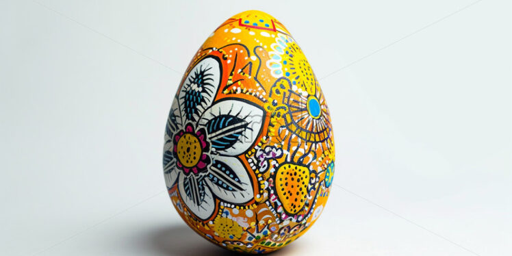 A painted Easter egg on a white background - Starpik Stock