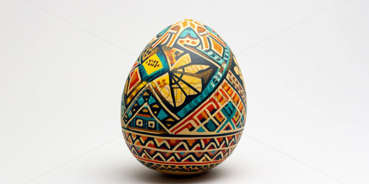 A painted Easter egg on a white background - Starpik Stock