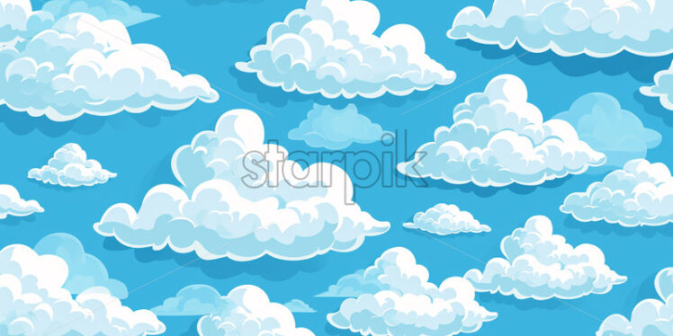 A pattern with clouds on a blue background - Starpik Stock