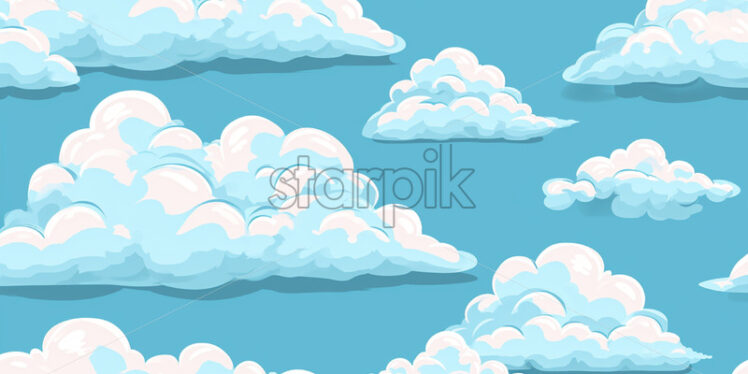 A pattern with clouds on a blue background - Starpik Stock