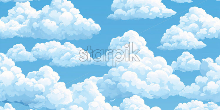 A pattern with clouds on a blue background - Starpik Stock