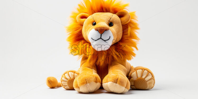 A plush toy lion on a white background - Starpik Stock