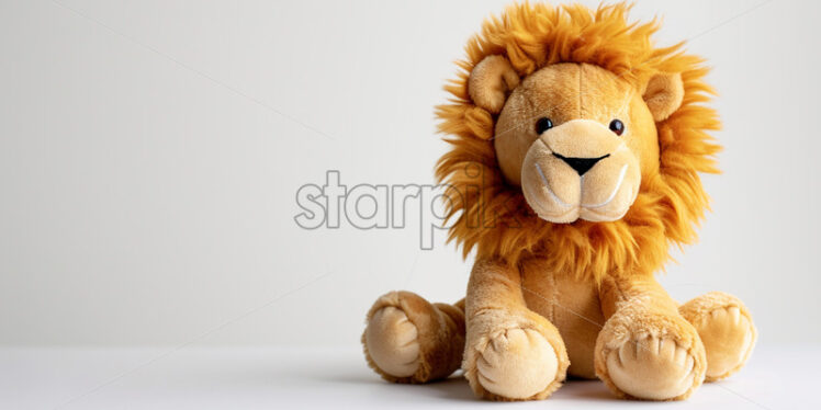 A plush toy lion on a white background - Starpik Stock