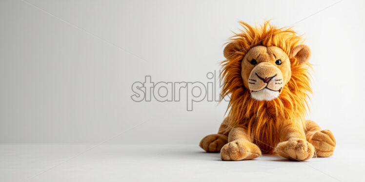 A plush toy lion on a white background - Starpik Stock