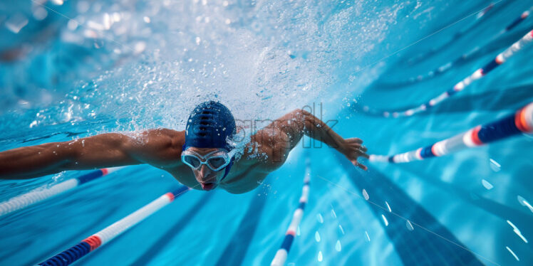 A professional swimmer in an Olympic pool - Starpik Stock