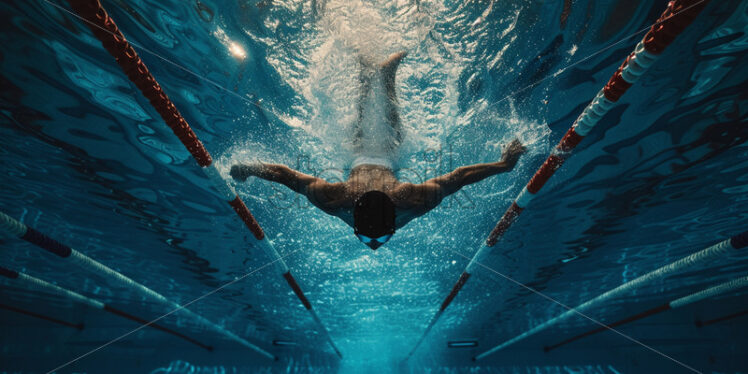 A professional swimmer in an Olympic pool - Starpik Stock