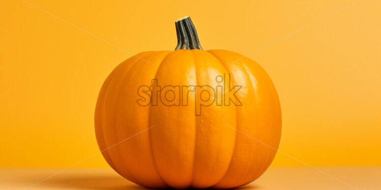 A pumpkin on a yellow background - Starpik Stock