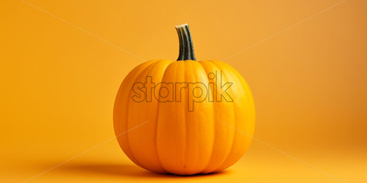 A pumpkin on a yellow background - Starpik Stock