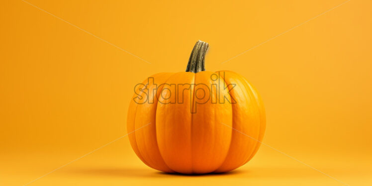 A pumpkin on a yellow background - Starpik Stock