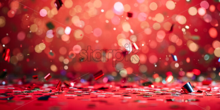 A red background with confetti - Starpik Stock