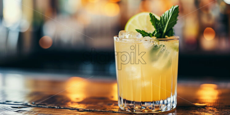 A refreshing cocktail in a bar - Starpik Stock