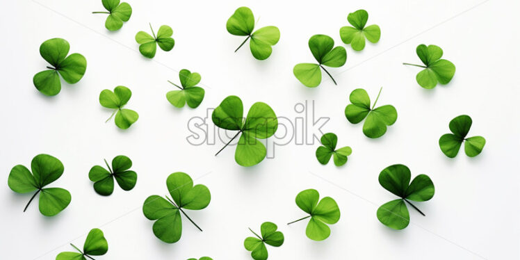 A set of clover leaves on a white background - Starpik Stock