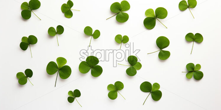 A set of clover leaves on a white background - Starpik Stock