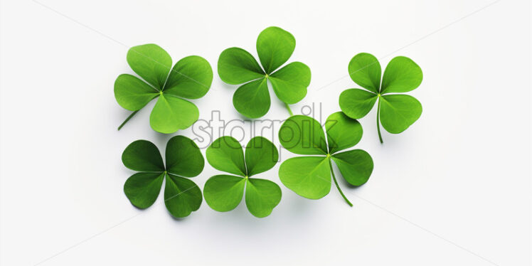 A set of clover leaves on a white background - Starpik Stock