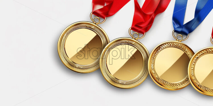 A set of medals on a white surface - Starpik Stock