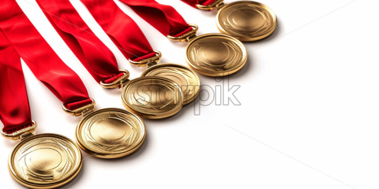 A set of medals on a white surface - Starpik Stock