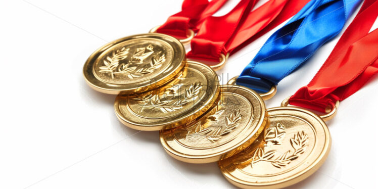 A set of medals on a white surface - Starpik Stock