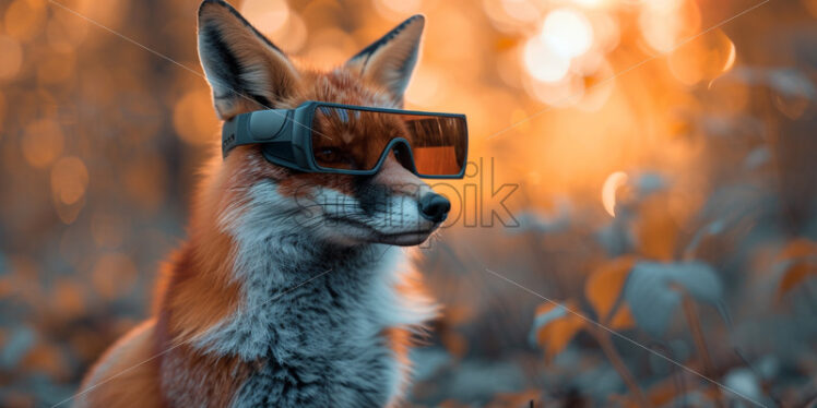 A smart fox wearing VR glasses - Starpik Stock