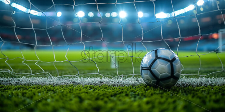 A soccer ball on a soccer field - Starpik Stock