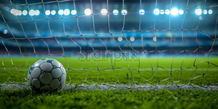 A soccer ball on a soccer field - Starpik Stock