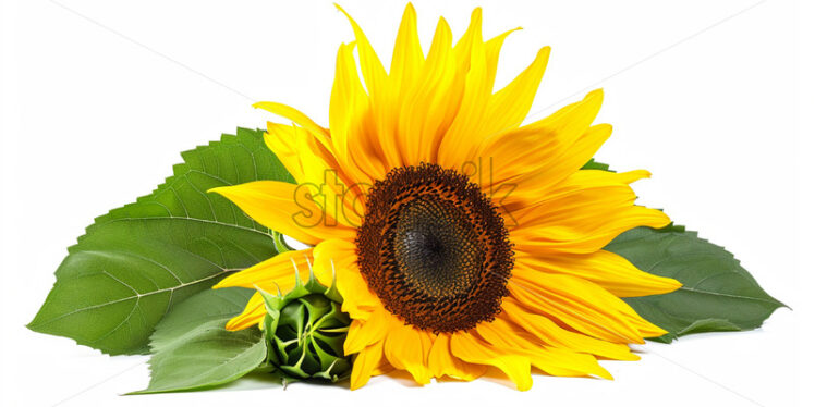 A sunflower on a white background - Starpik Stock