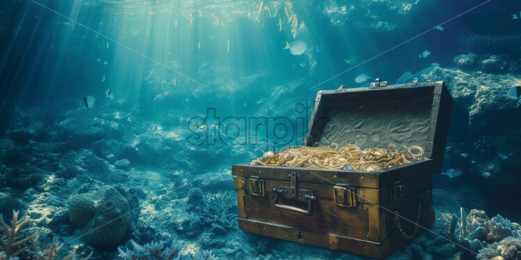 A treasure chest at the bottom of the sea - Starpik Stock